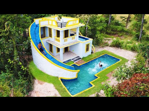 Building The Most Creative Modern Water slide To Underground Swimming Pool