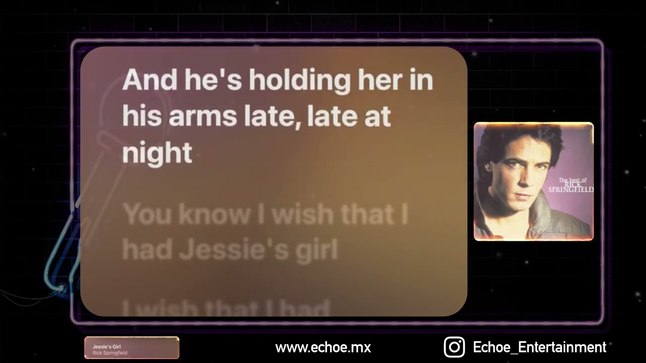 Rick Springfield - Jessies Girl (Karaoke Version, Original Music)