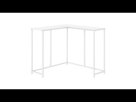 I 2160 Accent Table - 36"L / White / White Corner Console - Monarch Specialties