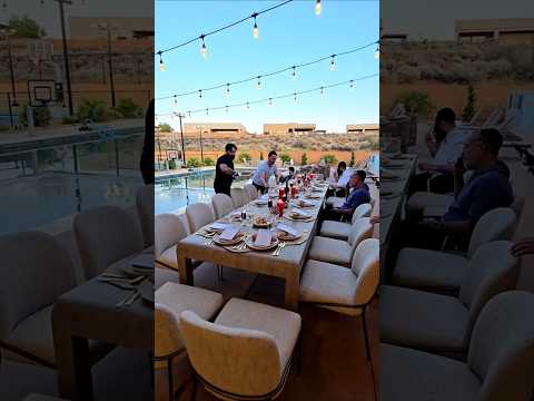 Beautiful Dinner Under the Evening Sky at The Ledges of St. George Villa, Utah