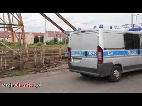 10.09.2014 Oleśnica - robotnik spadł z kładki PKP