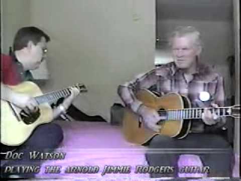 Doc Watson Playing An Arnold Jimmie Rodgers Weymann Guitar, This video was shot by Bob Conkling.