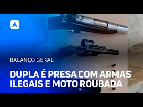Dupla é presa com armas ilegais e moto roubada em Batalha-PI