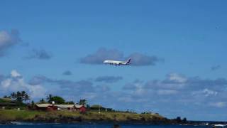 LATAM flight landing at Easter Island