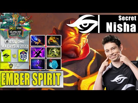 SECRET vs OG | NISHA GOD 7.32 EMBER SPIRIT INSANE MIDLANER | ESL ONE MALAYSIA 2022 Dota 2 Highlights