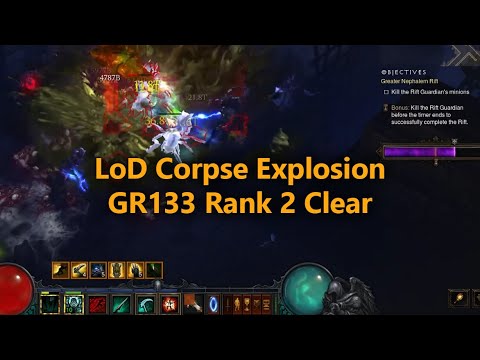LoD Corpse Explosion GR133 Rank 2 (Season 23 Necromancer)