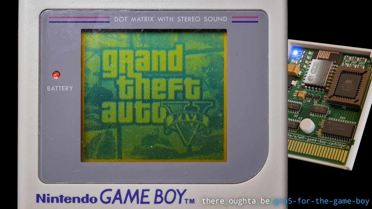 Streaming GTA5 to a Game Boy via WiFi cartridge - YouTube