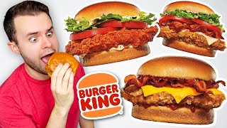 Burger King's 4 NEW Royal Crispy Chicken Sandwiches REVIEW! Spicy, BBQ + More BK!