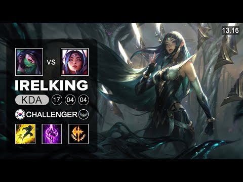 Irelking Irelia vs Akali Mid - KR Challenger - Patch 13.16 Season 13