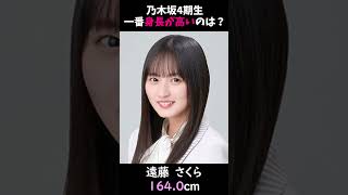 【乃木坂】4期生で身長が一番高いのは誰でしょうか？#shorts