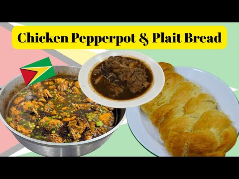 “Chicken Pepperpot & Plait Bread — A Christmas Morning Must-Have! 🇬🇾✨”
