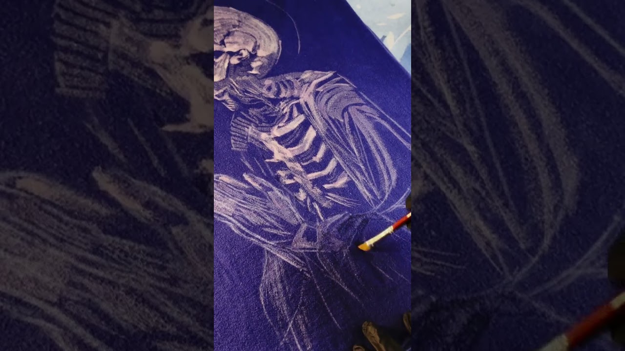Process2.. #custom #art #customclothes #росписьодежды #skeleton #drawing #process #aesthetic