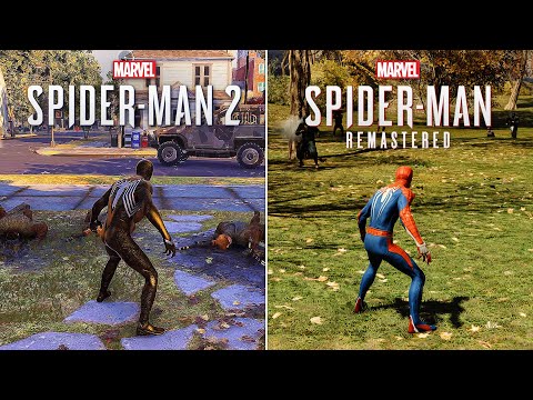 Spider Man 2 (2023) vs Spider Man Remastered (2021) - Physics and Details Comparison