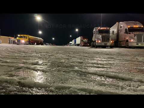 02-17-2021 Scooba to West Point, MS - Icy HWY 45 - Truckers Pull Off, Preparing for More Ice
