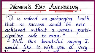 WOMEN'S DAY ANCHORING SCRIPT | Anchoring Script for International Women's Day |Women's Day Anchoring