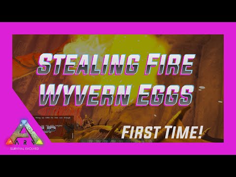 ARK - Stealing Fire Wyvern Eggs For The First Time With a Broke Ember Wyvern