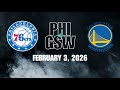 Philadelphia 76ers Vs Golden State Warriors Full Game Highlights February 3 2026 NBA 2025 2026