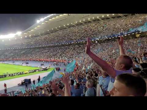 Manchester City fans sing: We are the Champions'' after winning the champions league in 2023