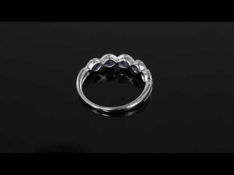 Sapphire and Diamond Half Eternity Ring - RINETEHDSAPP0135