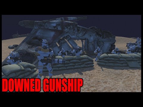 DOWNED CLONE GUNSHIP ~ Epic Last Stand Defense - Men of War Star Wars Mod