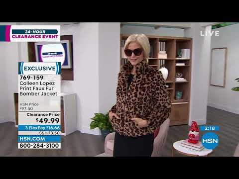 Colleen Lopez Print Faux Fur Bomber Jacket