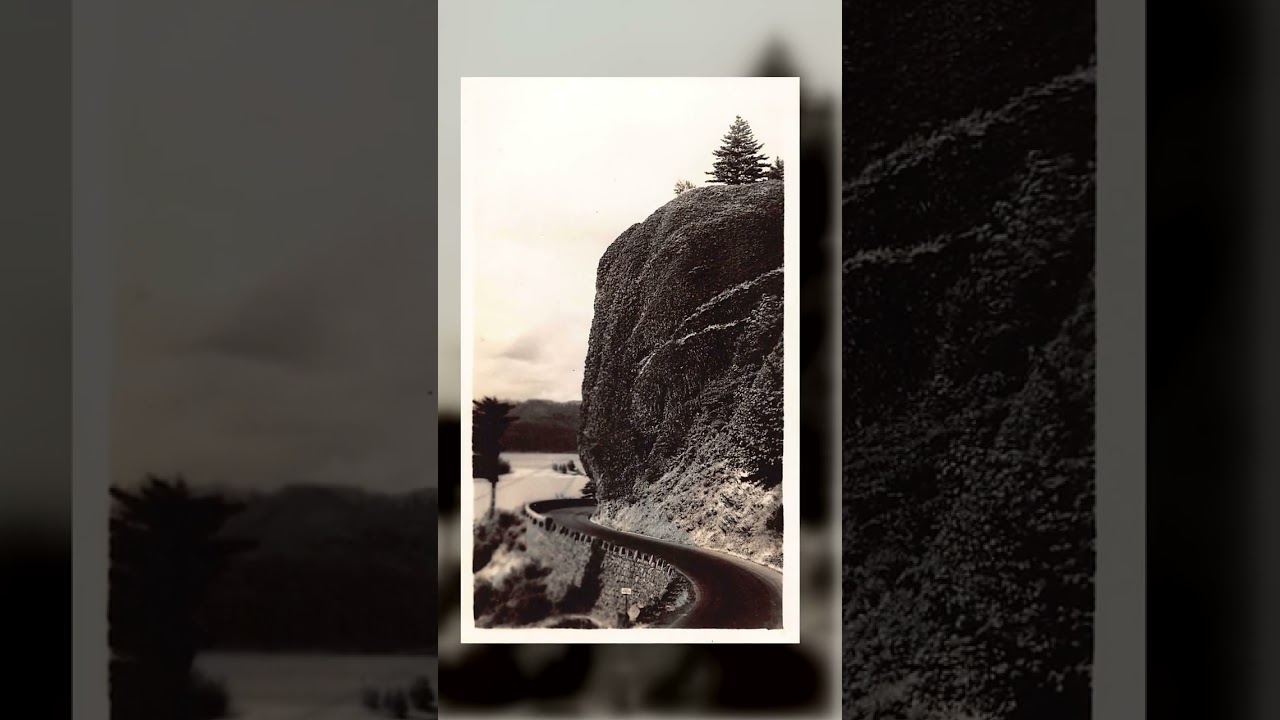 Curved Mountain Road, Black and White, Early 20th Century Video