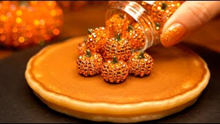 Halloween Pumpkin Spreading on Pancake ASMR #asmr #halloween #satisfying #relaxing #fyp