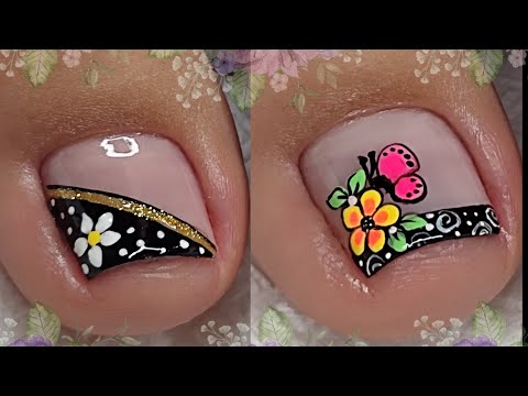 DISEÑOS DE UÑAS PARA PIES FÁCILES 🦶🏼💅