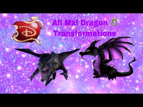 Disney Descendants- All Mal dragon 🐉 transformations (read the description)