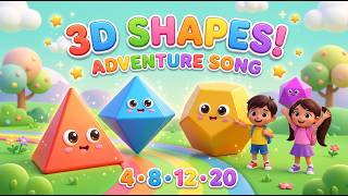 3D Shapes Adventure Song 🔺💎🔶⭐ | Tetrahedron, Octahedron, Dodecahedron & Icosahedron | Kids Songs