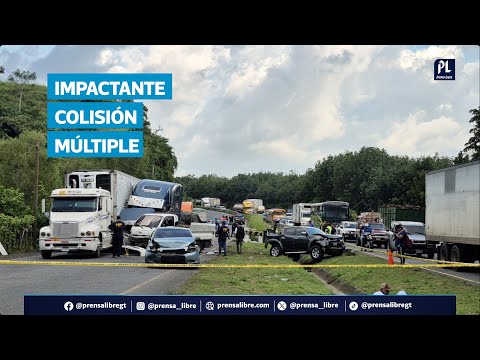 Accidente múltiple en Suchitepéquez deja varios heridos y paraliza la ruta CA-2 Occidente