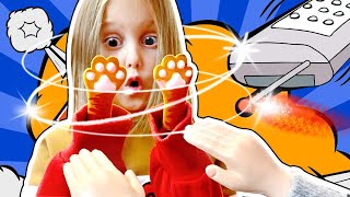 Что с РУКАМИ? Мини-Руки у мамы и Руки-Лапки у Амельки! Что произошло? Чудо пульт! Амелька Карамелька