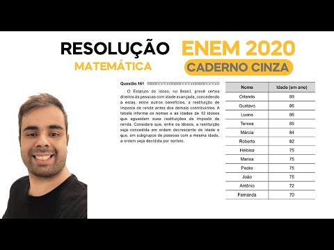 ENEM 2020 \ MATEMÁTICA - Questão 161, CADERNO CINZA – O Estatuto do Idoso, no Brasil, prevê certos