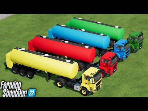 TRAILER OF COLORS ! CORN CHAFF JOBS with MULTI FRUIT TRAILERS and MAN TRUCK ! Farming Simulator 22