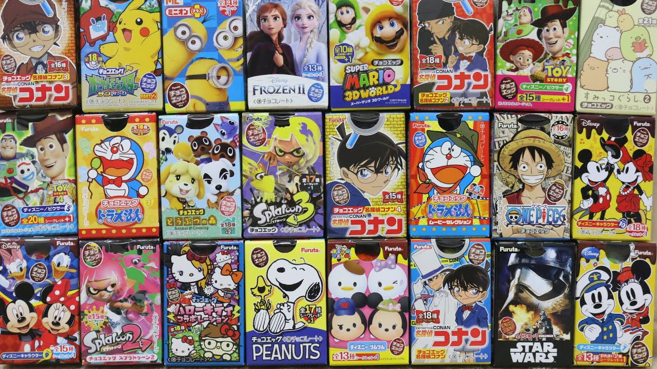 フルタチョコエッグコレクション 18  シークレット ディズニー スーパーマリオ ポケモン 名探偵コナン ドラえもん ASMR