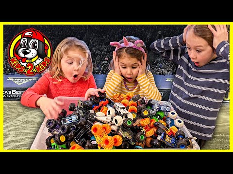 OUR 16 FAVORITE MONSTER TRUCKS - Who's the Fastest?! (Monster Jam Vs Hot Wheels FLIP RAMP RACE)
