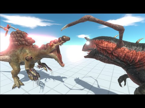 GARYSSPINOSAURUS VS WORKSHOP UNITS EPIC BATTLES - ANIMAL REVOLT BATTLE SIMULATOR