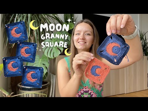 🌙 MOON CROCHET GRANNY SQUARE 🌙 | beginner-friendly pattern