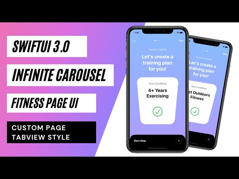 SwiftUI 3.0 Infinite Carousel Slider - Fitness App UI - Custom Page TabView Style - Xcode 13