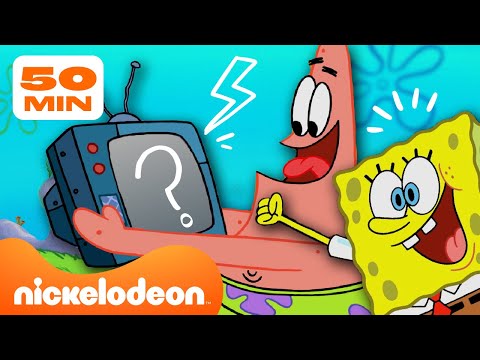 Губка Боб | Всё, что Губка Боб смотрит по ТВ | 50-минутная подборка | Nickelodeon Cyrillic