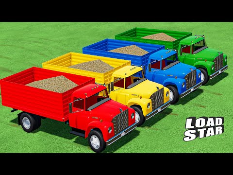 TRANSPORTING & LOAD SUGARCANE with INTERNATIONAL TRUCKS & COLORED LOADERS! Farming Simulator 22