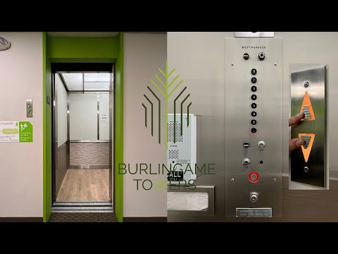AMAZING Westinghouse Black Button Traction Elevator - Burlingame Towers - Burlingame, CA