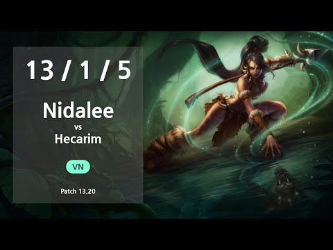 Nidalee Jungle vs Hecarim - VN Diamond I Patch 13.20