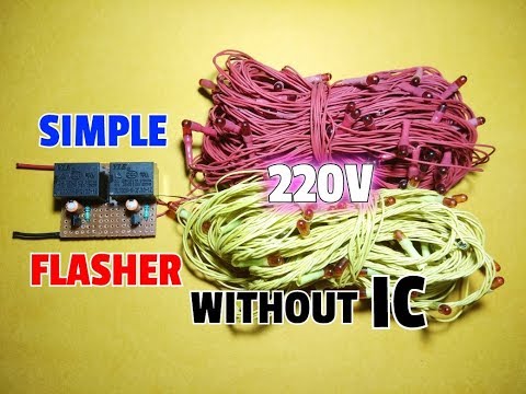 How To Make Simple Flasher Using Transistor..Simple LED Flasher Circuit.. Video