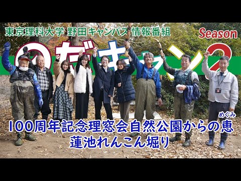 東京理科大学 野田キャンパス 情報番組「のだキャン シーズン2　第12回目 -100周年記念理窓会自然公園からの恵（めぐみ）　蓮池れんこん掘り-」