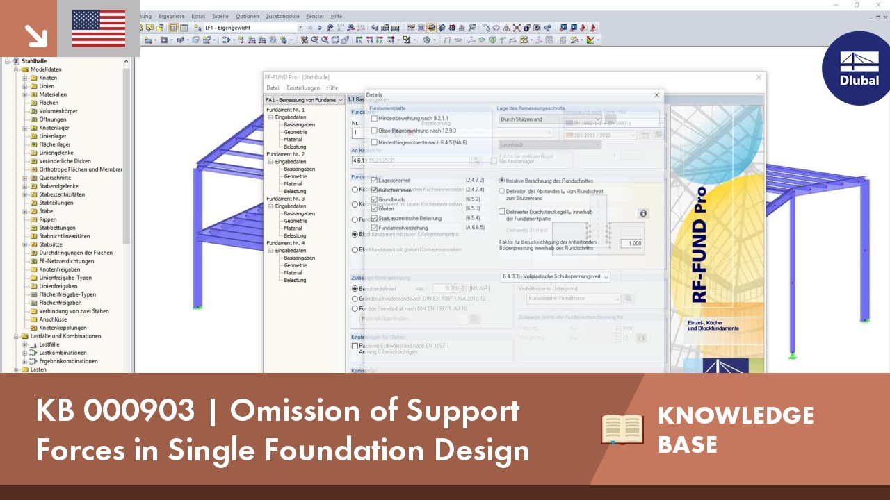 KB 000903 | Omission of Support Forces in Single Foundation Design