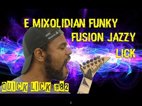 E Mixolidian Funky Fusion Jazzy lick (with TAB) - Quick Lick #82