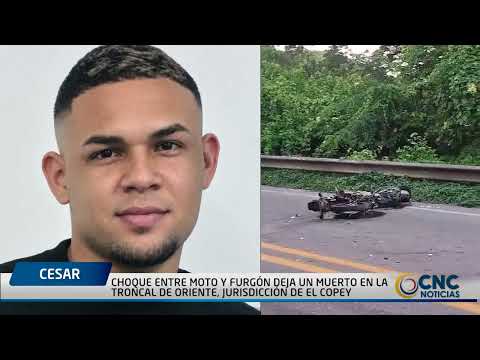 CHOQUE ENTRE MOTO Y FURGÓN DEJA UN MUERTO EN LA TRONCAL DE ORIENTE, JURISDICCIÓN DE EL COPEY