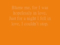 Bonnie Tyler- Blame Me Lyrics On Screen