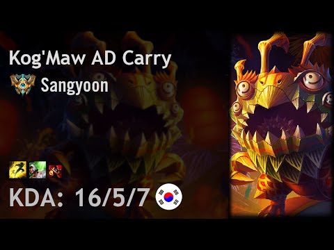 Kog'Maw AD Carry vs Ashe - Sangyoon - KR Challenger Patch 6.17